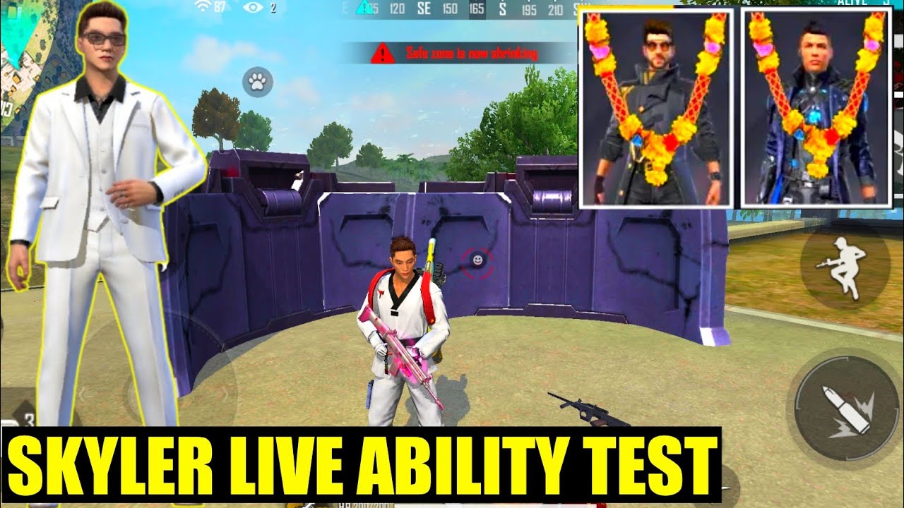 Skyler character live ability test | free fire new character Skyler ability test
