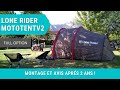 Lone Rider MotoTent V2 full option. Montage et Avis après deux ans d'utilisation (moto camping)