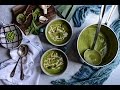 Fare isle x coyuchi vegan spring pea and leek soup with seared wild mushrooms