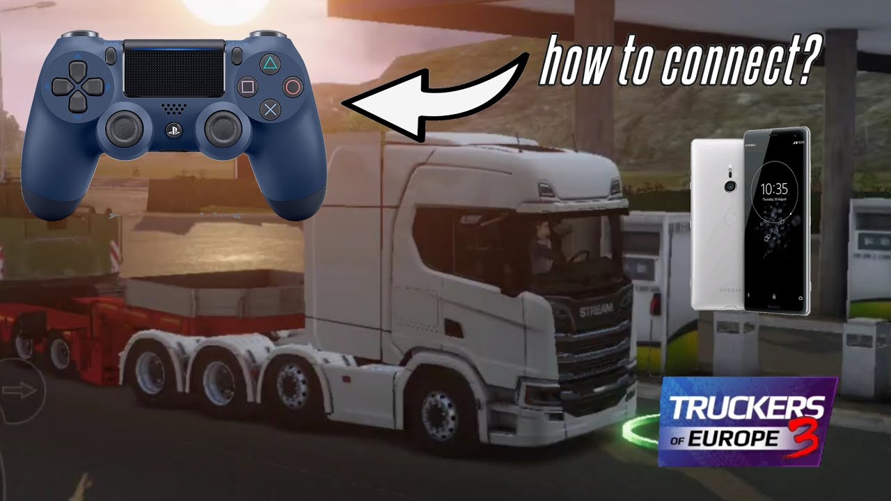 PS4 controller with Euro Truck Simulator configuration example 