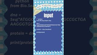 tutorial 3 #bioinformatics #biopython #coding