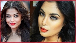 Aishwarya Rai Cannes 2014 Makeup & Hair Tutorial - Bright Red Lips & Bold Eyeliner