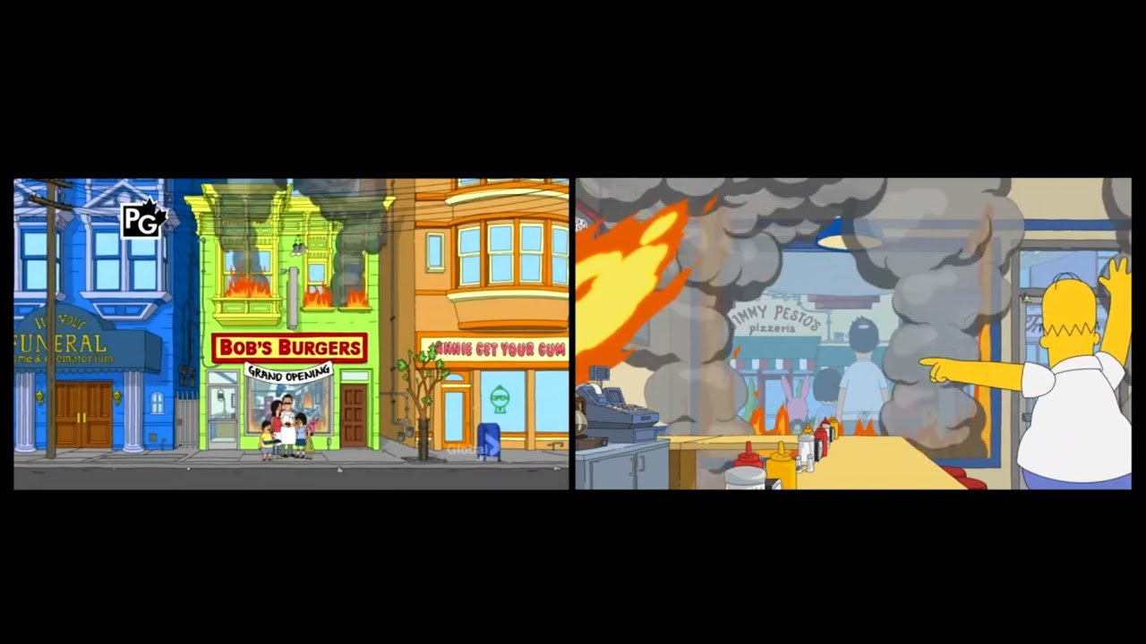 Bob's Burgers Intro vs Simpsons Couch Gag Comparison YouTube
