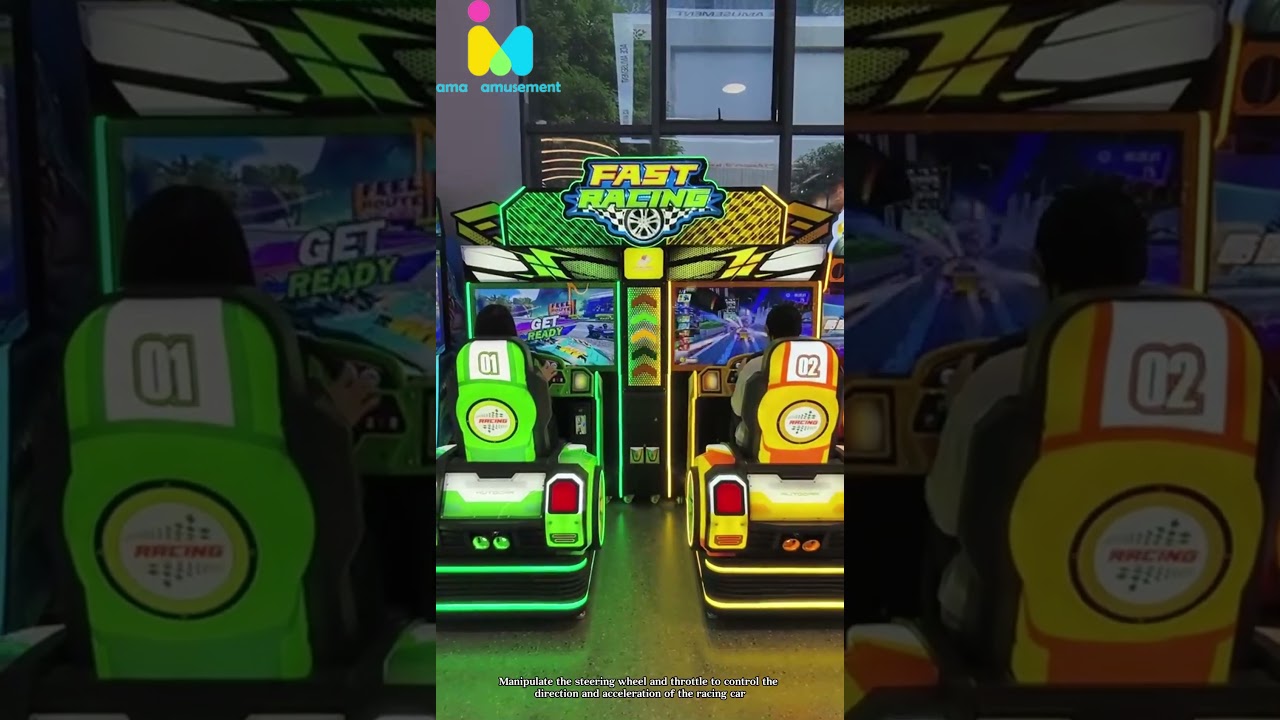 AMA 42 Inch Racing Simulator Fast Racing Car Coin Operated Video Car Racing Arcade Game Machine