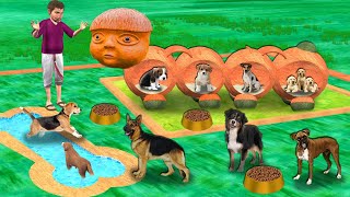 Build Mud Clay House Rescued Puppies Dog Craft House Hindi Stories Hindi Kahani Funny Comedy Video