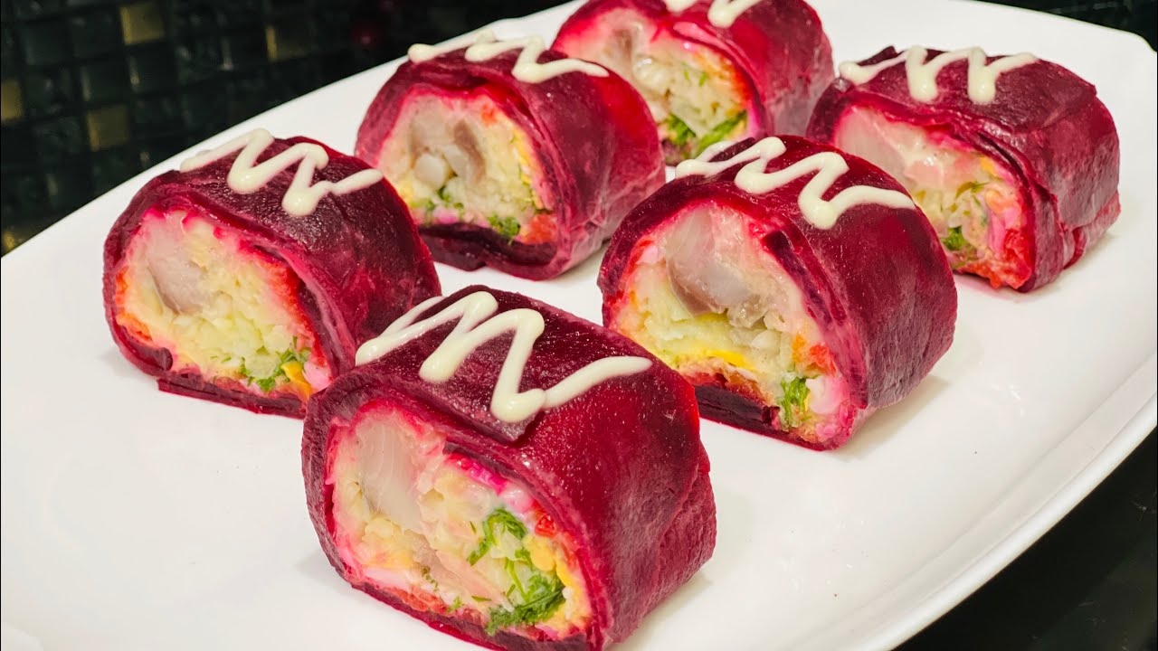 BEETS ROLL SALAD WITH HERRING 🎄 РУЛЕТ «СЕЛЬДЬ ПОД ШУБОЙ»