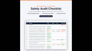 Safety Audit Checklist — Excel & Google Sheets template #Shorts