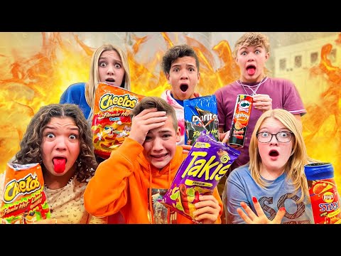 LAST TO STOP eating SPICY chips! EXTREME!