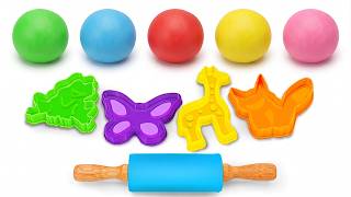 Let's Create &amp; Learn Animals 🐸🦋🦒 Fun Colourful Clay Playtime | Preschool Video for Kids