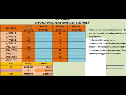 Tutorial Gabungan Rumus Iferror Dan Vlookup Ms Excel Youtube