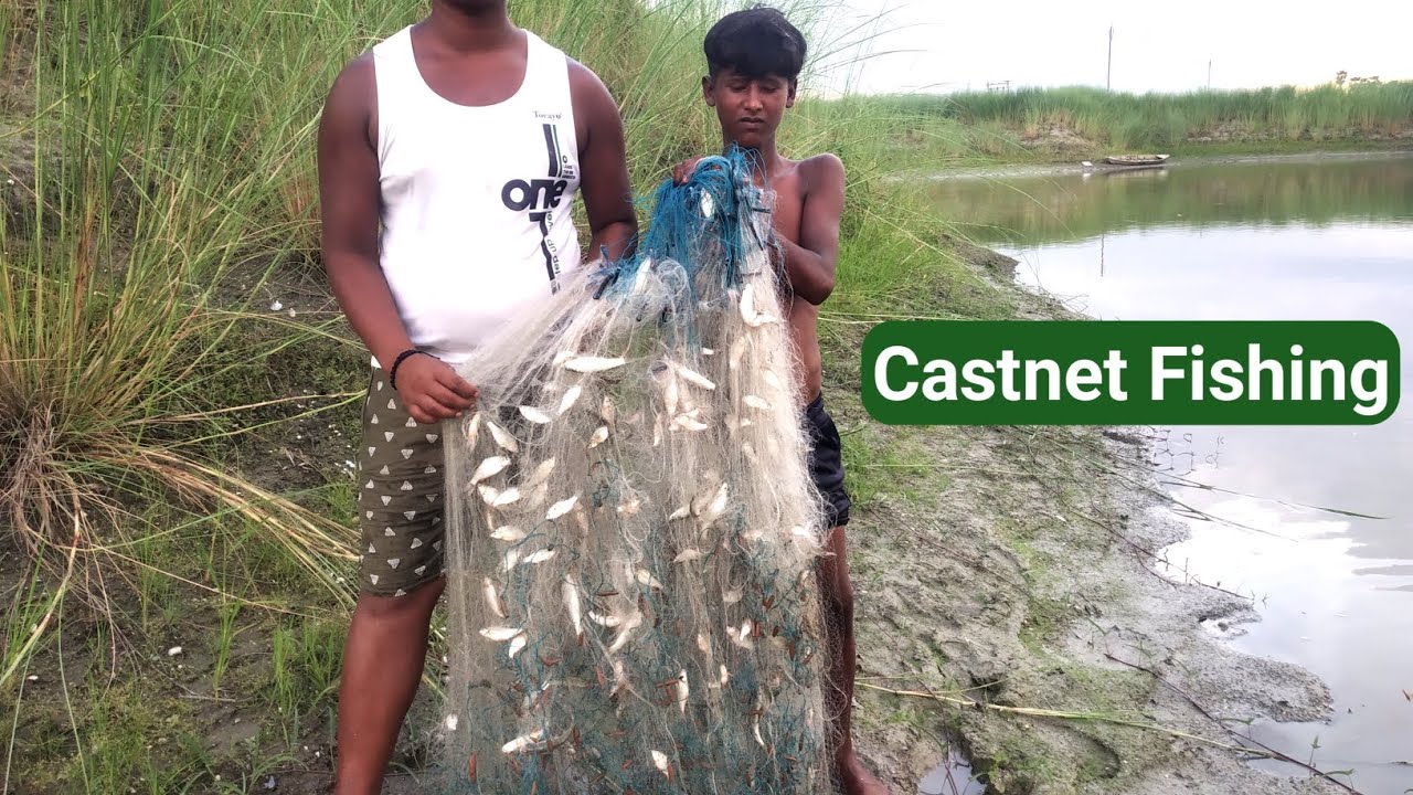 कास्ट नेट लगाओ और बहुत सारा पोठिया मछली पकरो आसानी से #fishing #outdoorsurvivalskills #पोठियामछली