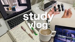 study vlog | getting productive, anime, making notes, foods, unboxing boya by m1 + new desk lamp!