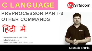 Lecture 23 Preprocessor Commands in C Language Hindi