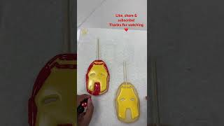 Iron man cookie cake topper! #ironman #tonystark #baker #cookie #cookiedecorating #foodshorts #yummy
