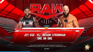 jey uso vs braun strowman full match highlights raw 2023