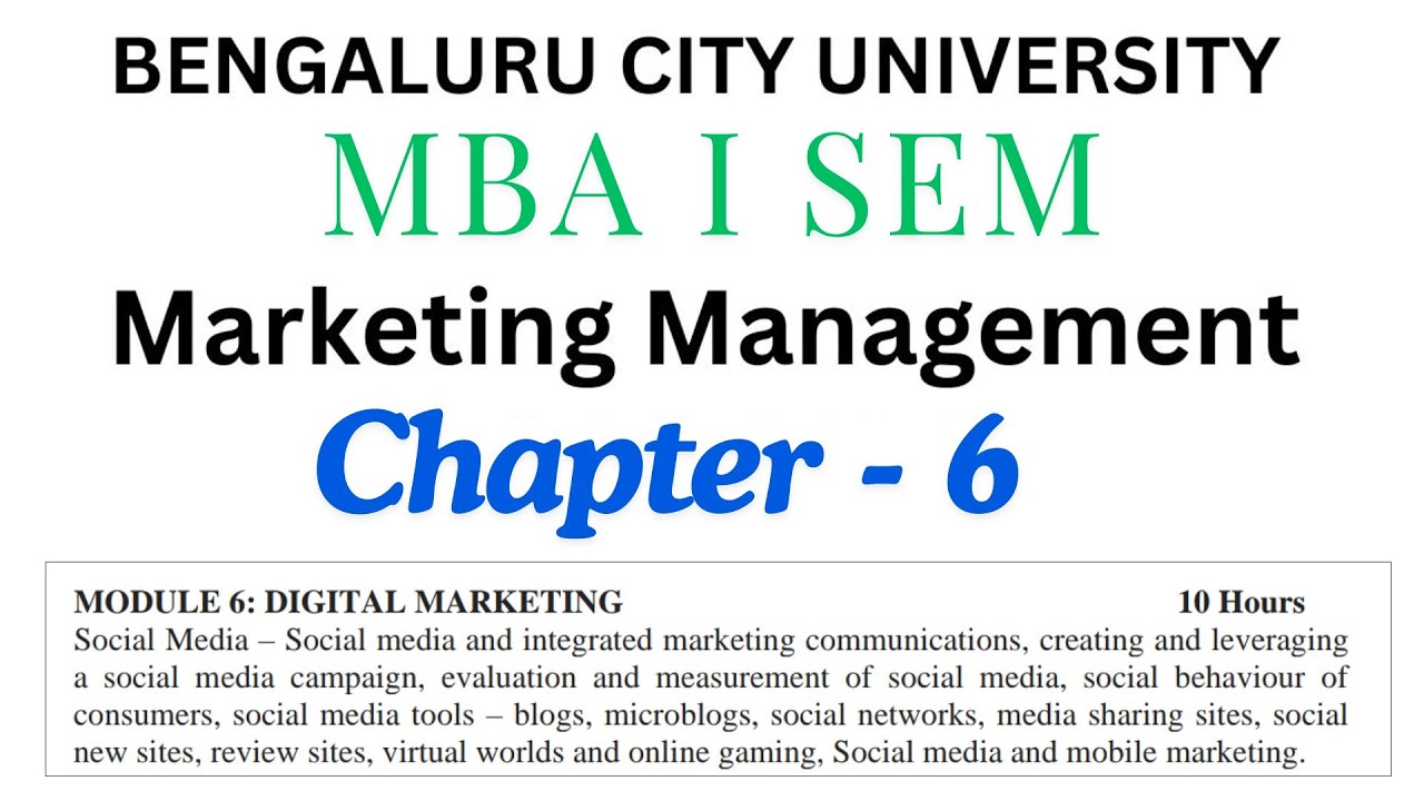 Marketing Management Chapter 6 notes | MBA I sem (BCU) - YouTube