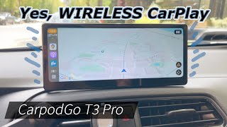 CarpodGo T3 Pro Carplay テスラ専用マウント付属 CarpodGo Portable Wireless Display Screen for Carplay or Android Auto