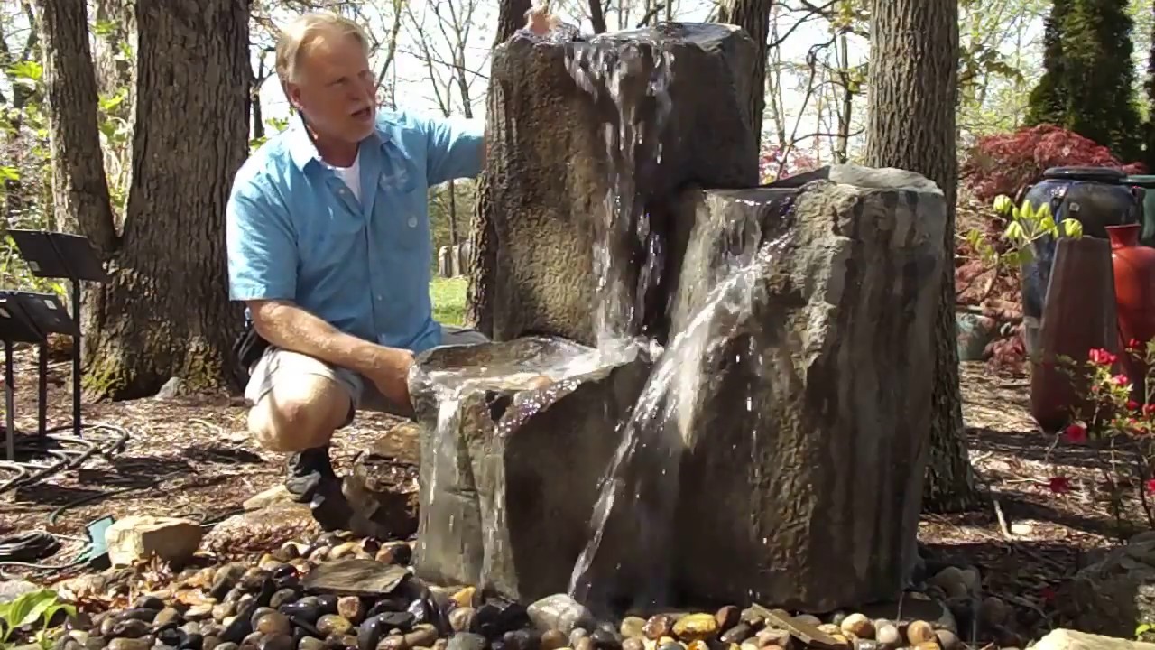 Tri Basalt Block Fountain