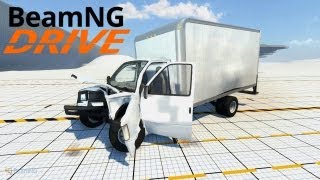 BeamNG DRIVE Alpha Version   Gavril H45 Cabster V8 RWD Cargo Box Van @ The Test Track