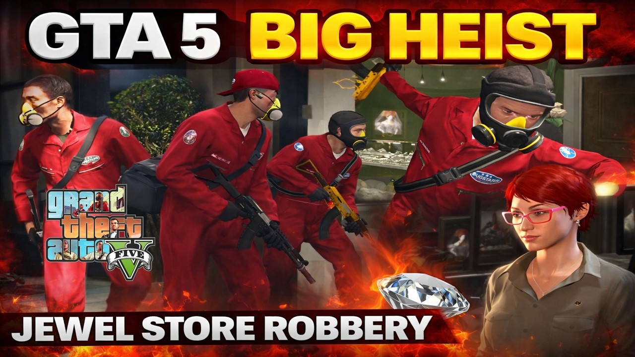 GTA 5 Jewel Store Heist  Casing + Full Robbery + Police Escape  Full Mission Gameplay in Hindi