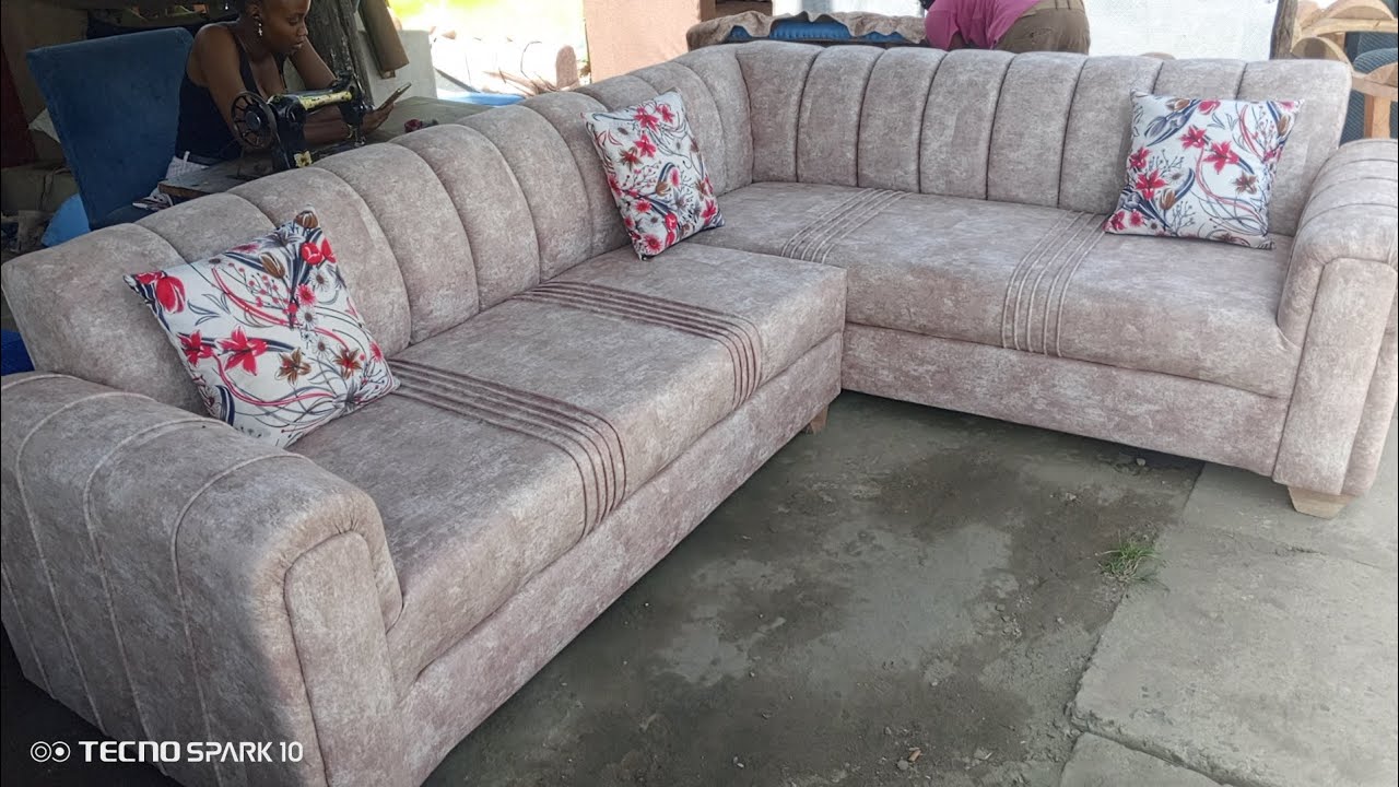 Cream L shape 6 seater -Kisauni Mwandoni MSA.