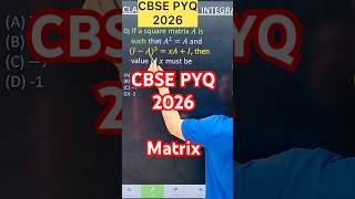 Q) If a square matrix 𝐴 is such that 𝐴^2=𝐴 and (𝐼−𝐴)^3=𝑥𝐴+𝐼, then value of 𝑥 must be