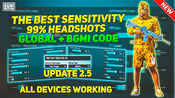 NEW UPDATE 2.5.0 !! BEST SENSITIVITY CODE+CONTROL SETTING PUBG MOBILE | BGMI AFTER UPDATE
