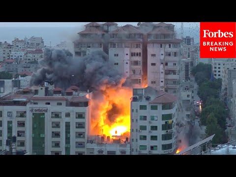 Residential Building In Gaza Strip Collapses After Israeli Strike In Response To Hamas Attack