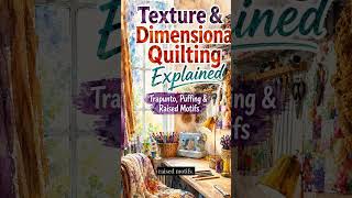 Texture &amp; Dimensional Quilting Explained — Trapunto, Puffing &amp; Raised Motifs #quiltingbasics