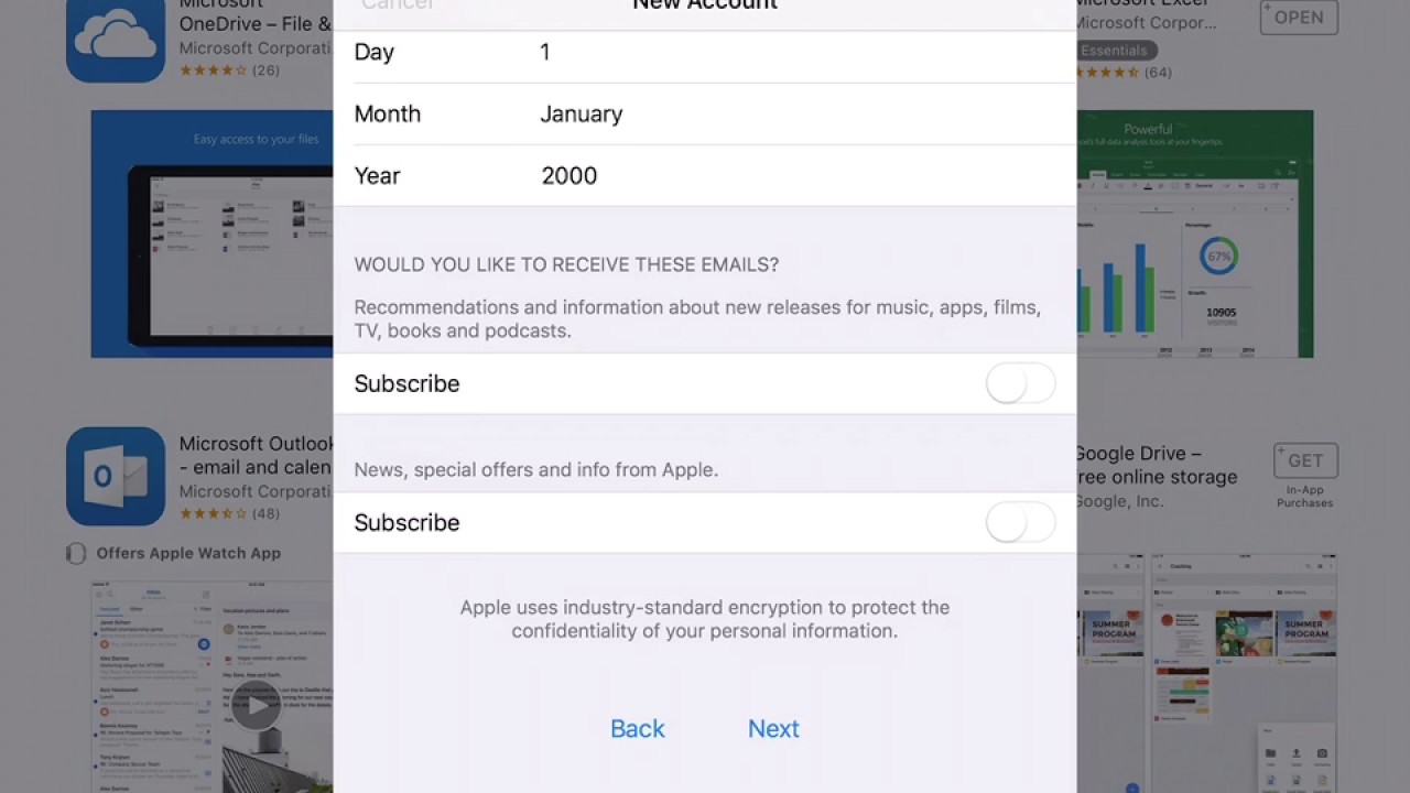 Creating an apple id youtube