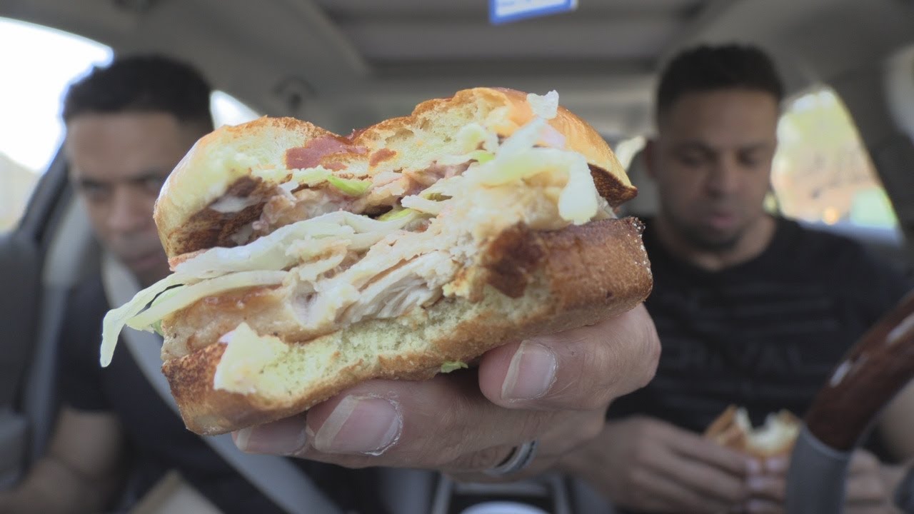 Eating McDonald's Garlic White Cheddar Sandwich @hodgetwins challenges of globalization