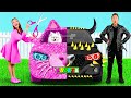 Розовая машина Vs Черная машина Челлендж Война Пранков от KaZaZa Challenge 