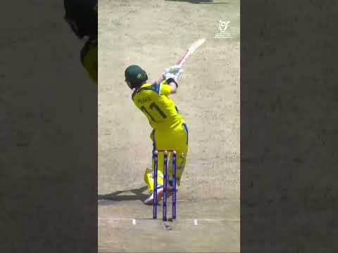 Australia captain Oliver Peake reaches 💯 with a six 👏 #U19WorldCup #CricketShorts