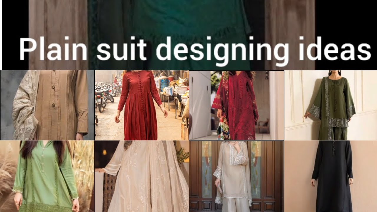 Plain Suit Designing Ideas | latest & trendy dresses designs | Lawn suit designs | linen suit design