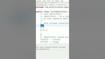 Rules for Java Identifiers | Java Basics | Java in Telugu