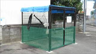 H29 ごみ収納庫  猫対策でネット張り　ダストック2型　寸法:W2087×D2088×H1879　20170924