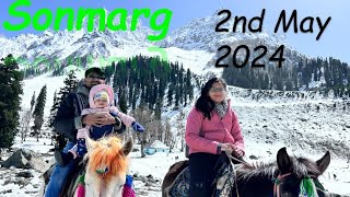 Kashmir - Sonmarg Live avalanche | 2 May 2024 snow Milengi kya | Horse ride Charges Full details
