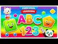 Preschool Learning activities for 3 year olds at home | Learn ABC Phonics Shapes Numbers Colors 🌈