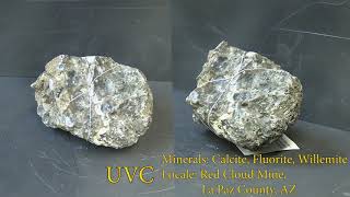 7B13.49 - Fluorescent Rocks under UV Light (Calcite, Fluorite, Willemite) 7b13 49 Fluorescent Rocks Under Uv Light Short
