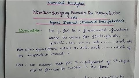 Newton Forward Interpolation derivation| Complete Concept With Derivation| Numerical Analysis|
