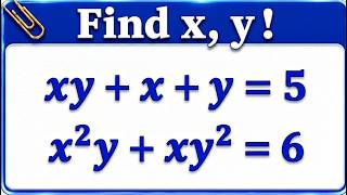 Find x, y! | A Nice System of Equations | How to Solve Fast!
