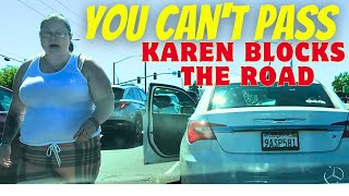 LADY HELD UP TRAFFIC Road Rage  Bad Drivers Hit and Run Instant Karma Brake Check Dashcam Tesla Cam