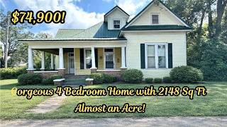 Gorgeous 4 Bedroom Home with 2148 Sq Ft. $74,900!! With Almost an Acre of Land!