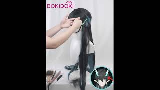 [Tutorial] DokiDoki Game Honkai: Star Rail Cosplay Dan Heng Imbibitor Lunae Wig Danheng Long Horns