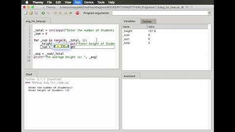 For Loop (Python) Debugging in Thonny