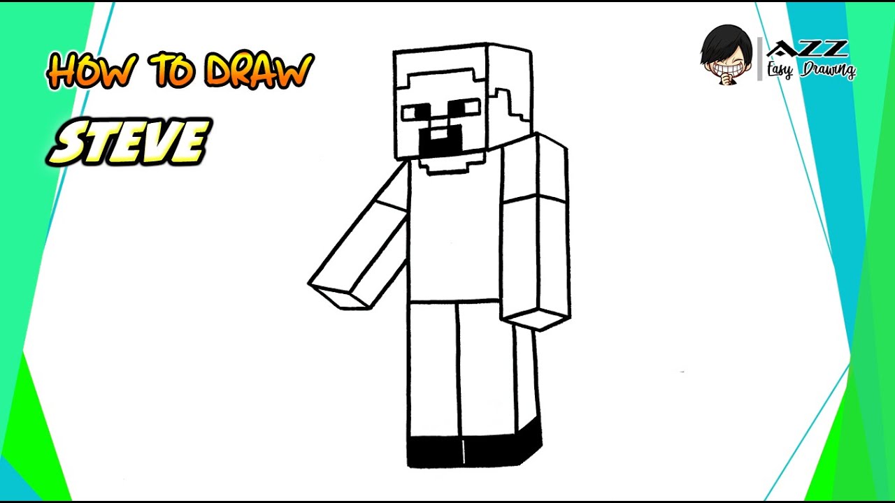 How to draw Steve Minecraft step by step - YouTube