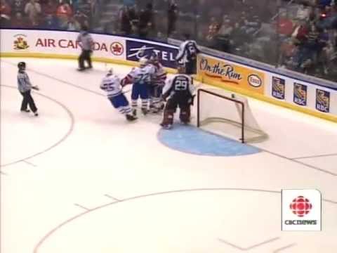 These are some highlights from Sunday's AHL exhibition game between the Binghamton Senators and Hamilton Bulldogs at Mile One Centre in St. John's and aired on CBC News Here and Now on Oct. 4, 2010. Among the highlights, an unusual shootout play by a Binghamton player from Latvia.