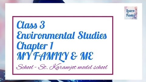 MY FAMILY & ME | Class 3 Chapter 1  Environmental Studies | @LearnFaster1818