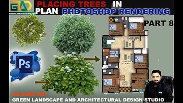 PART 8 PLACING TREES IN PLAN PHOTOSHOP RENDERING #photoshoprenderingarchitecture