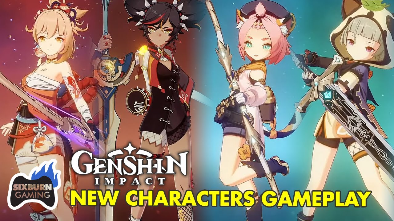 GENSHIN IMPACT New Characters Gameplay Showcase Yoimiya, Diona, Xinyan ...